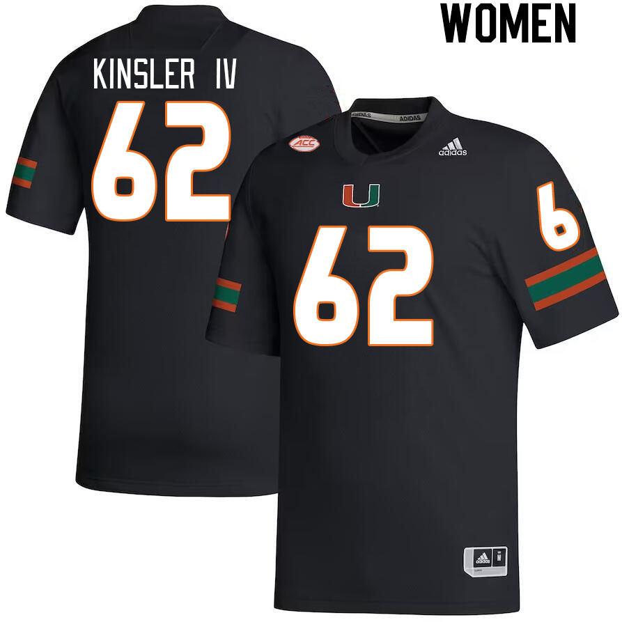 Women #62 Tommy Kinsler IV Miami Hurricanes College Football Jerseys Stitched Sale-Black